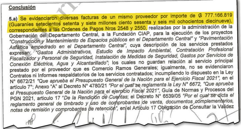 Una de las conclusiones  sobre la presentación de comprobantes  de empresas de otros ramos.