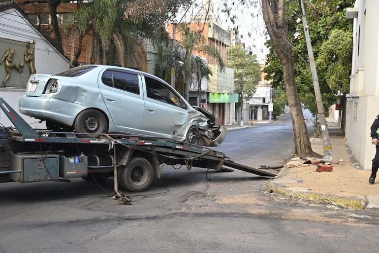 Uno de los vehículos involucrados en el accidente.