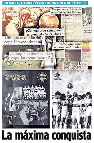 Composición gráfica en recordación a la máxima conquista del Olimpia, la Copa Intercontinental correspondiente a la temporada 1979.