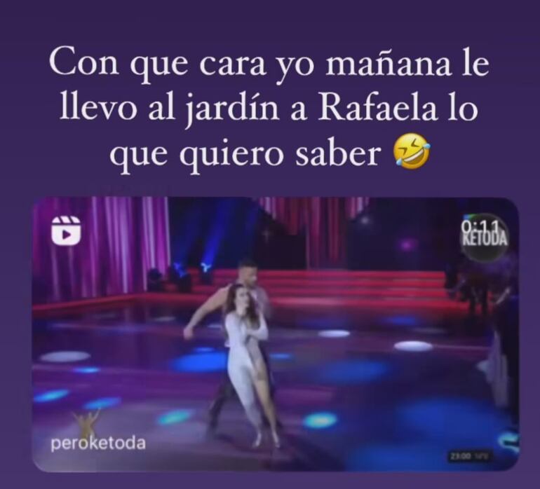 Lali González se preguntó anoche: "¿Con qué cara yo mañana llevo al jardín a Rafaela?". (Captura de la historia de Instagram de Lali González)