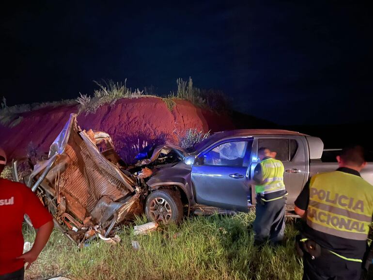 Así quedaron las camionetas involucradas en el percance fatal.