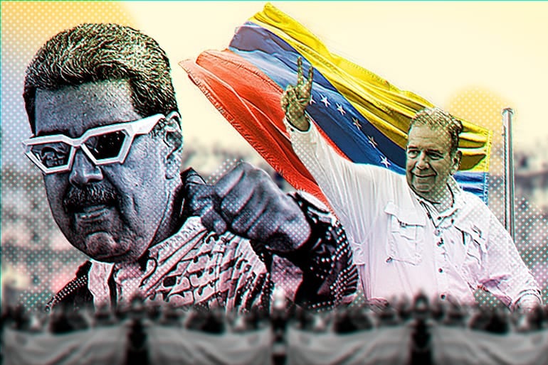 Nicolás Maduro y  Edmundo González Urrutia  pujan por la presidencia en Venezuela.