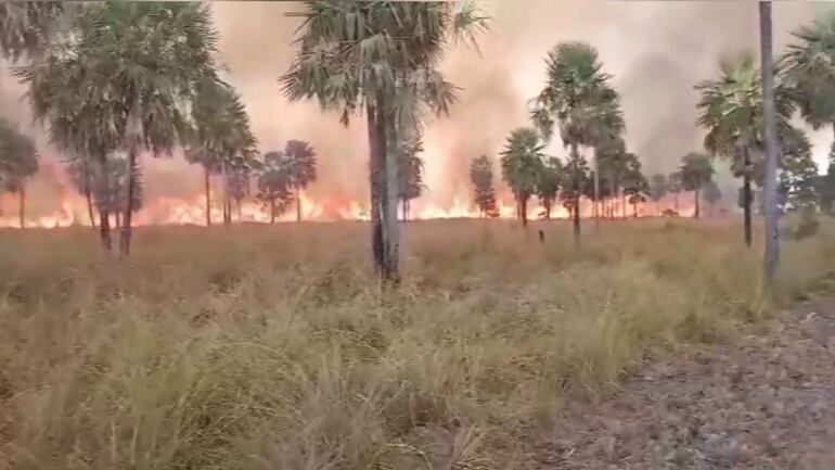 Bomberos logran controlar gran incendio en Benjamín Aceval.