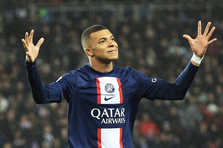 El francés Kylian Mbappé, jugador del París Saint-Germain de Francia.