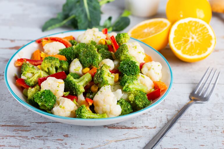 Ensalada de brócoli y coliflor.