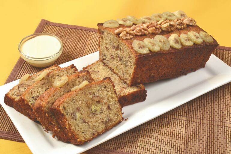 Budín de banana y nueces.