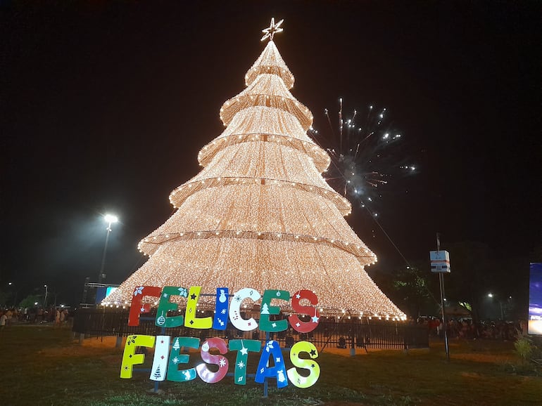 Árbol brilla majestuoso.