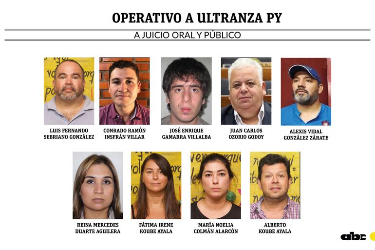 Los nueve acusados en el caso A Ultranza que deberán afrontar juicio oral.