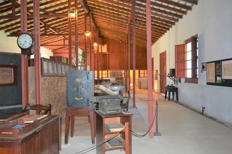 El museo vivo de Sapucái, donde funcionaba el taller ferroviario.