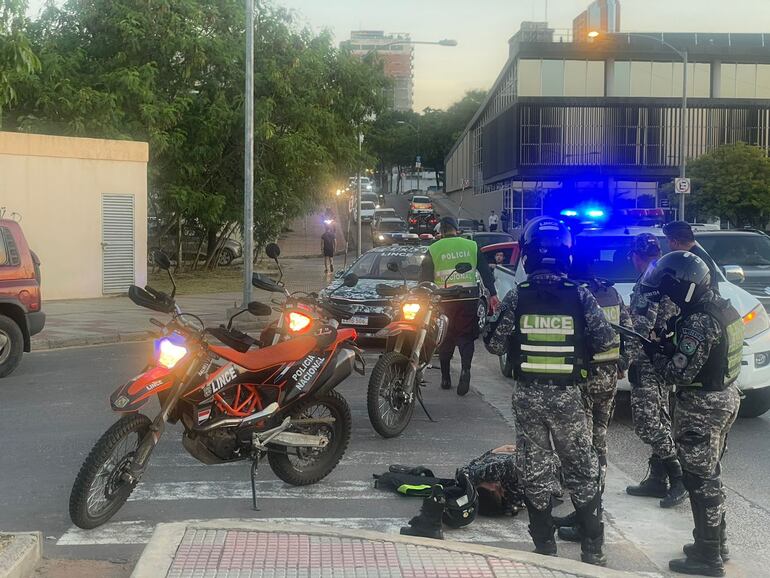 Lince herido y tirado al suelo en la Costanera.