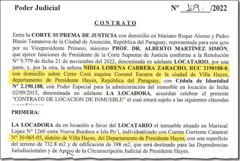 Último contrato firmado por Cabrera Zaracho con el ministro Alberto Martínez.