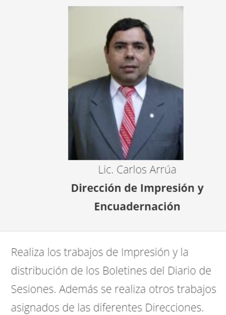 Carlos Arrúa, director de Impresión y Encuadernación del Senado.