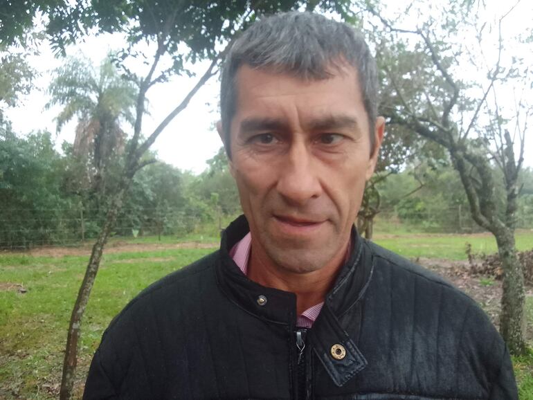 Cirilo González, denunciante de la invasión de su propiedad de 20 hectáreas en la compañía Yatebu de Itacurubí del Rosario 