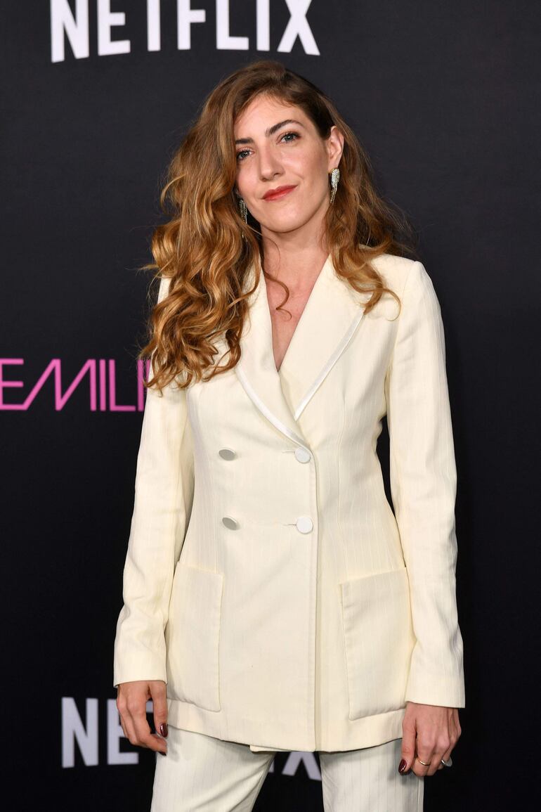 La productora francesa Pauline Lamy asistió al estreno de "Emilia Pérez" de Netflix en Los Ángeles en el teatro egipcio. (VALERIE MACON / AFP)