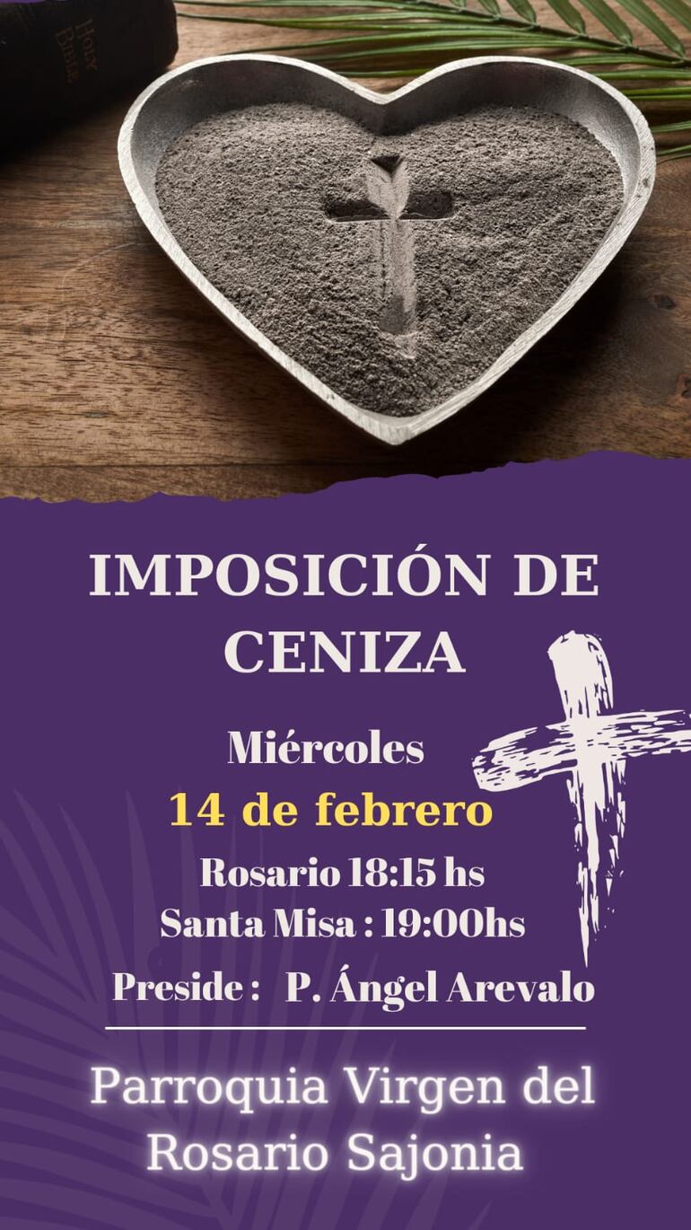 La imposición de cenizas se realizará en dos misas por la tarde en la parroquia Virgen del Rosario del barrio Sajonia, donde preside el conocido padre Ángel Arévalo.