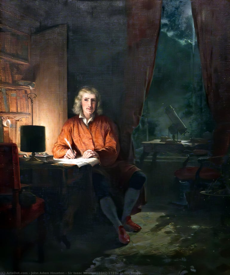 John Adam Houston: "Sir Isaac Newton (1642 - 1727) in His Study".