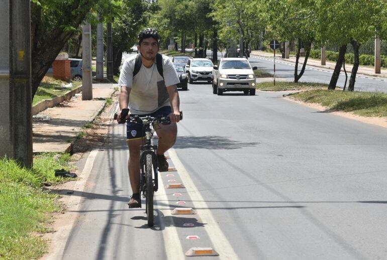 Una imagen de la ciclovía compartida por el intendente de Asunción Óscar "Nenecho" Rodríguez