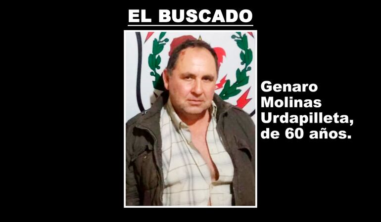 Genaro Molinas Urdapilleta, buscado por el asalto en Carayaó.