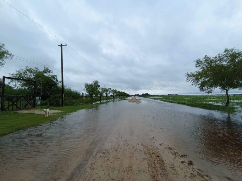 En varios tramos los caminos están bajo agua.