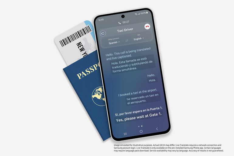 El Galaxy S24 FE realiza traducción simultáneai eliminando las barreras de comunicación en las llamadas telefónicas.