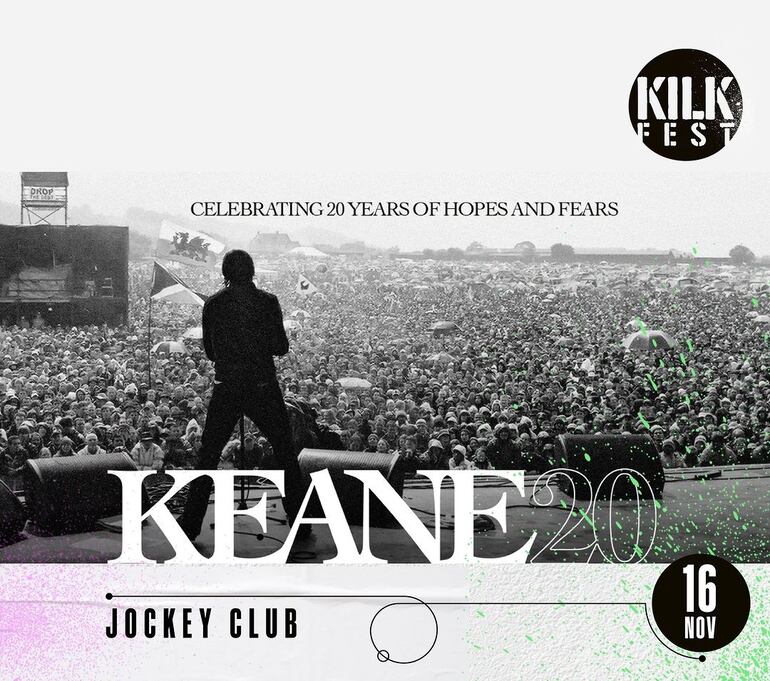 Afiche del Kilkfest que anuncia la presencia de Keane en Paraguay.