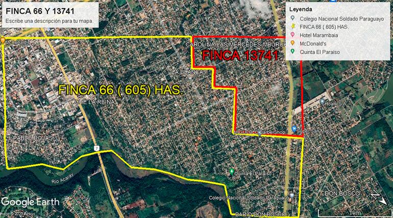 La Finca 66 alberga numerosos barrios de Ciudad del Este. 