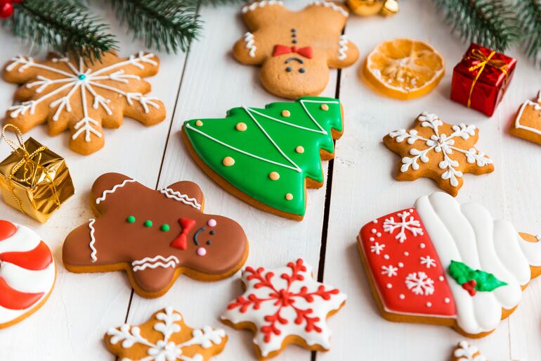 Galletitas de navideñas de jengibre.