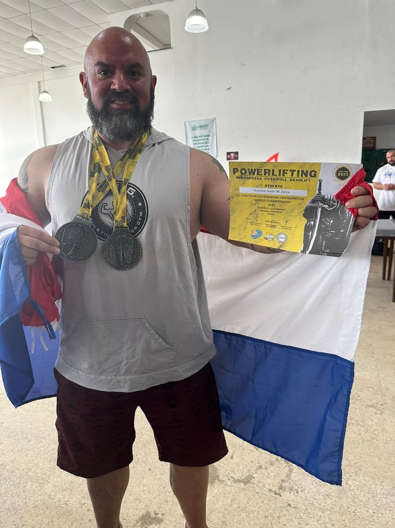 Gustavo Molinas, con magnífica performance en el Mundial de Powerlifting “Brasil 2023”.