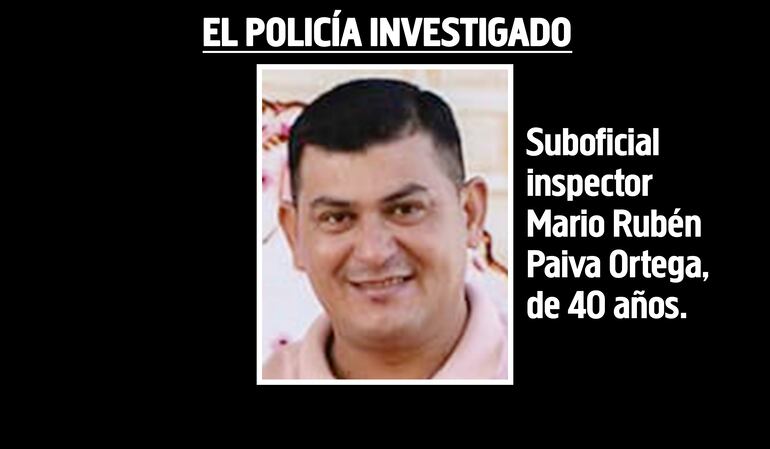 Suboficial inspector Mario Rubén Paiva Ortega, de 40 años, investigado en Santaní.