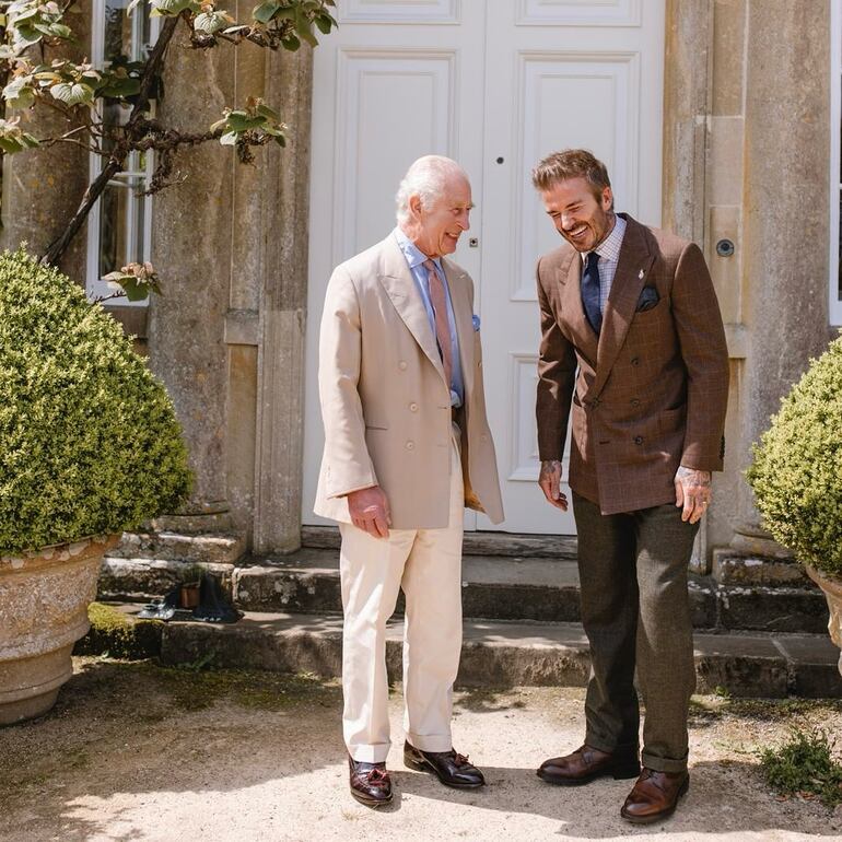 Carlos III y el nuevo embajador de la Fundación del Rey, David Beckham, mantuvieron una amena plática. (Instagram/David Beckham)