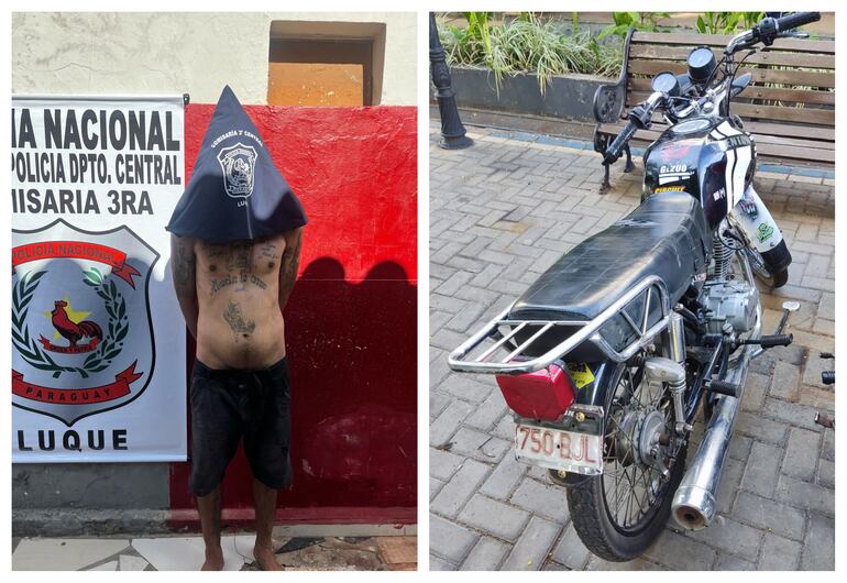 Agentes de la Comisaría Tercera de Luque detuvieron este viernes a Alberto de Jesús Algarín Agüero, de 34 años, por el presunto robo de una motocicleta