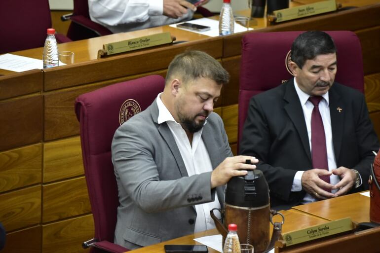 Colym Soroka y Carlos Núñez Agüero, senadores colorados.