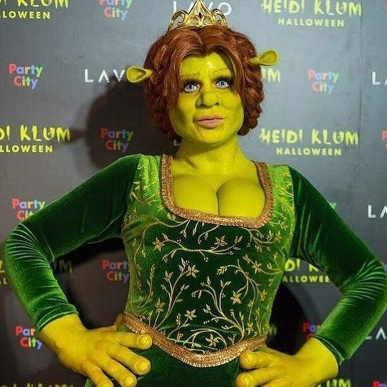 Heidi Klum en versión Fiona de Shrek.