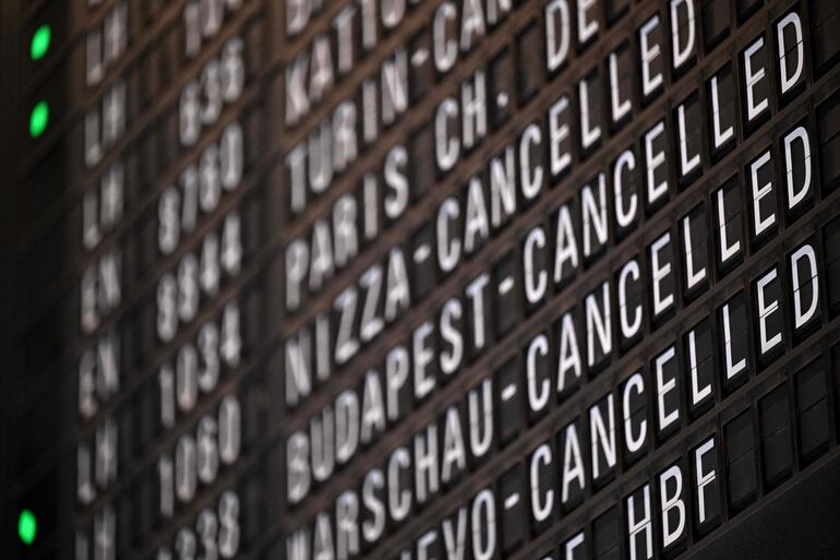 Vuelos cancelados en el aeropuerto de Francfort. 