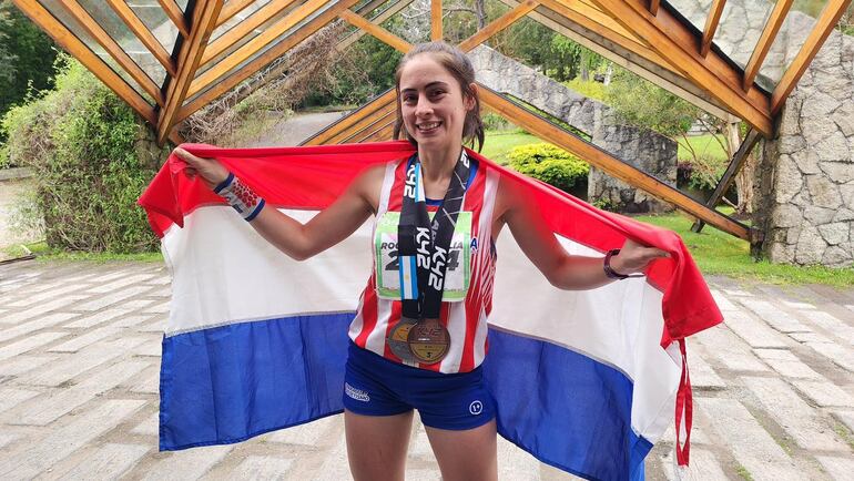 Rocío González conquistó múltiples medallas del Sudamericano de Trail en Argentina.