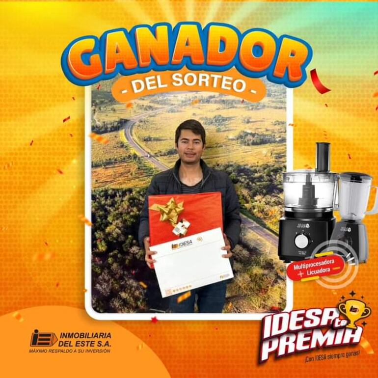 César Iberbuden Sanabria ganó un multiprocesador y una licuadora participando del programa "IDESA DE PREMIA".