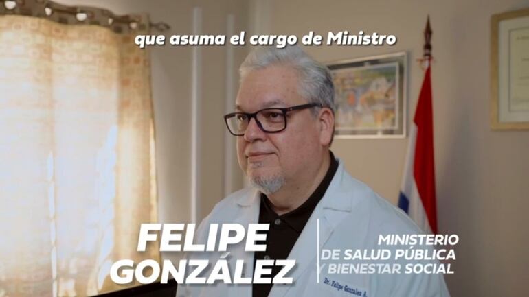 Anuncio de la designación de Felipe González como futuro ministro de Salud.