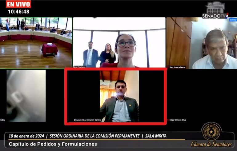 El diputado Benjamín Cantero sesionó de manera virtual y no su señora no asistió a su lugar de trabajo.