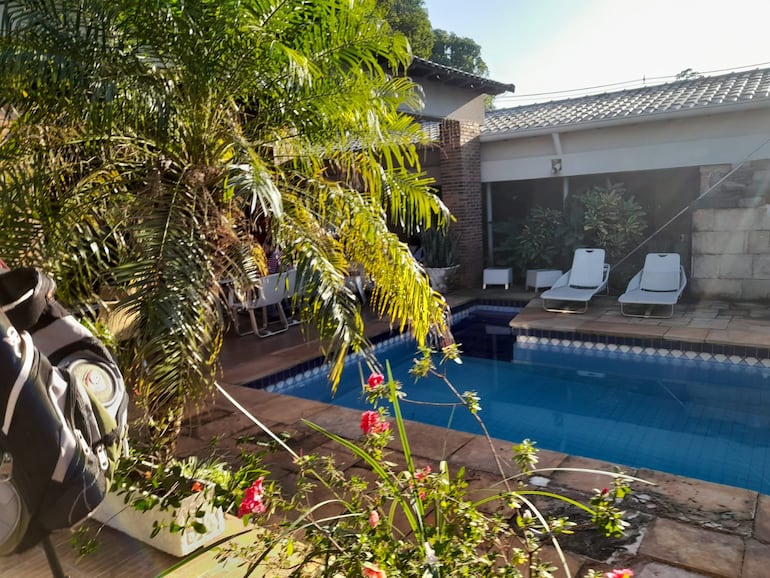 Piscina en la quinta de Erico Galeano en Capiatá.