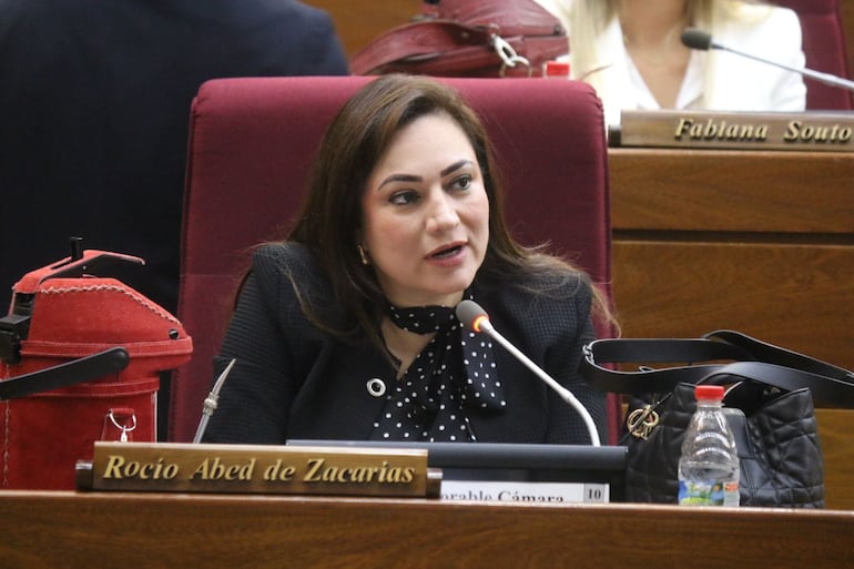 Rocío Abed de Zacarías, lider de la bancada cartista en Diputados que hoy rechazó el proyecto de imprescriptibilidad de la corrupción pública.