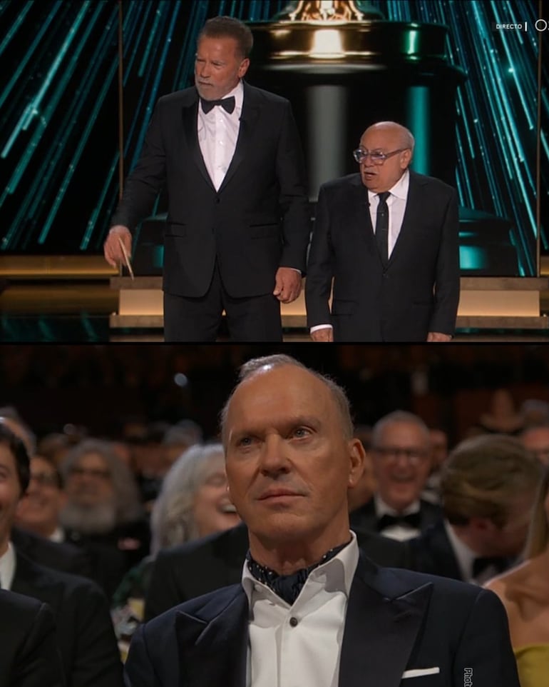 Arriba: Danny DeVito y Arnold Schwarzenegger. Abajo: Michael Keaton.