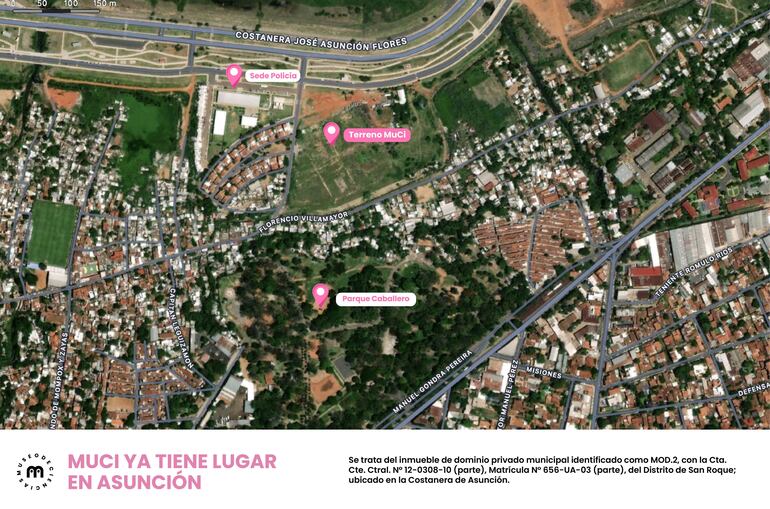 Mapa de ubicación del terreno vendido a Muci. 