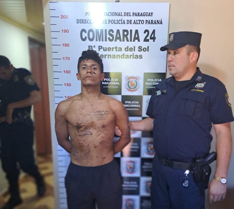 Guido Alexis Benítez Cañete, sospechoso detenido.