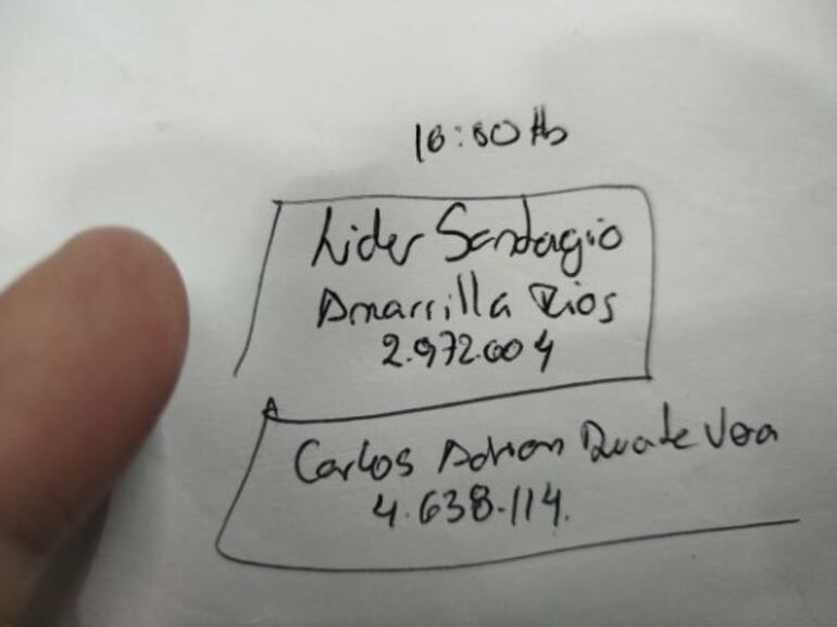 De esta forma quedó registrado el ingreso de Líder Amarilla, en el penal de Emboscada, el 11 de abril de 2024, para visitar a Luis Servián.