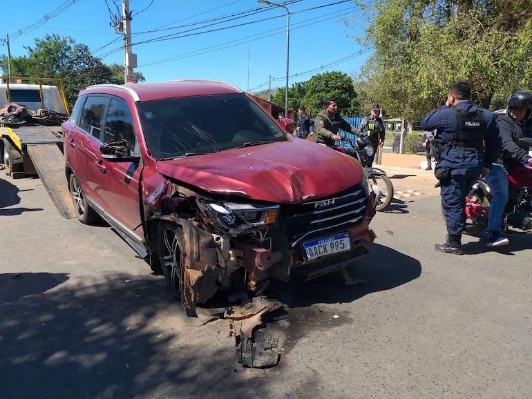 Así quedó la camioneta del mariachi luego de los tres accidentes.