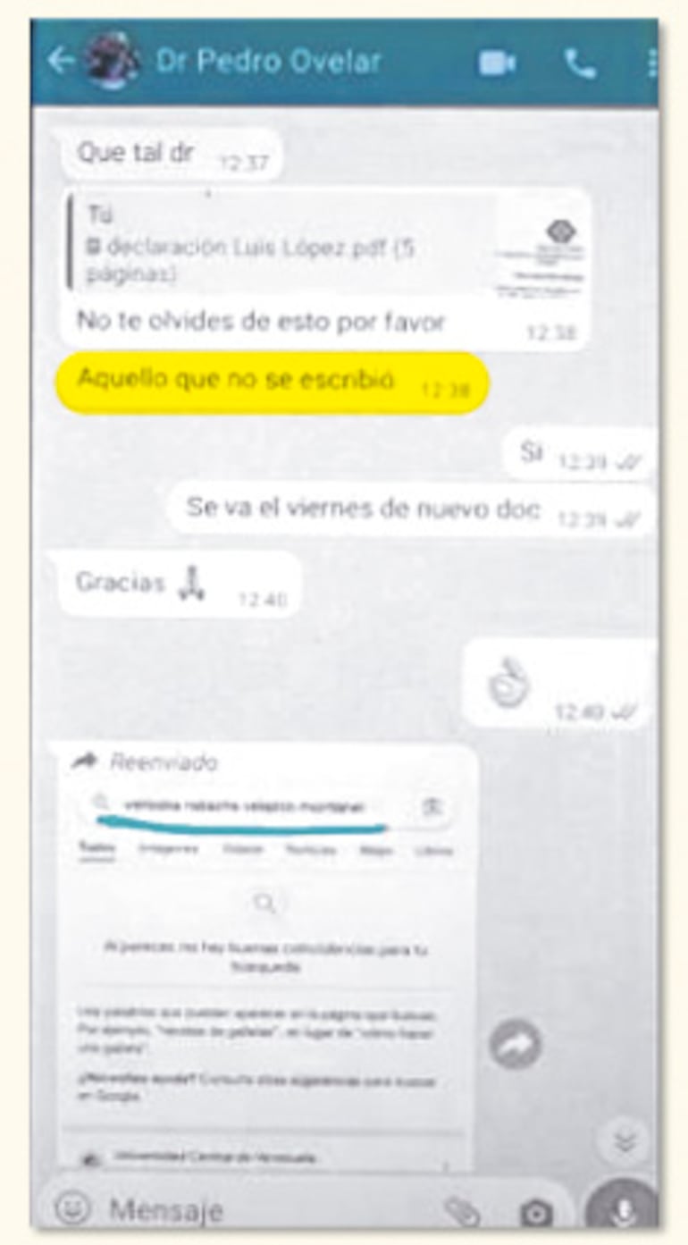 “Aquello que no se escribió”, le habría pedido Ovelar a Cantero.