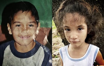 Héctor Fabián y Juliette, dos niños desaparecidos cuyos casos nunca han sido resueltos en Paraguay.