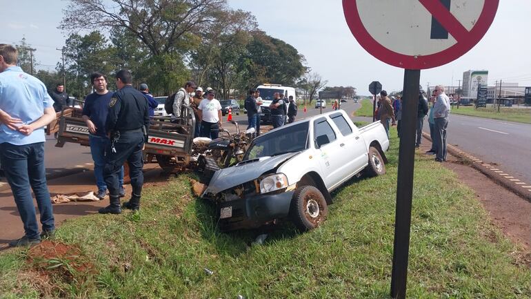 Accidente fatal en que un motocarrista perdió la vida.