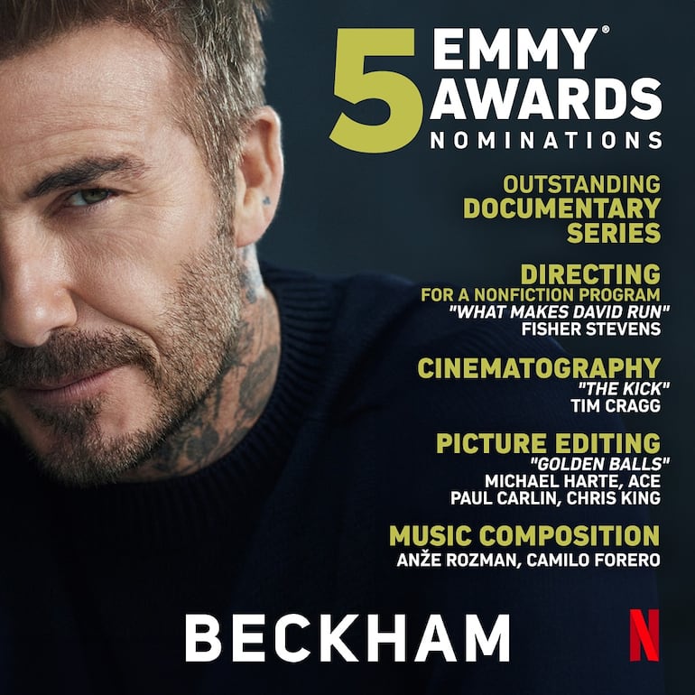 David Beckham y sus cinco nominaciones a los Emmy Awards 2024. (Instagram/David Beckham)