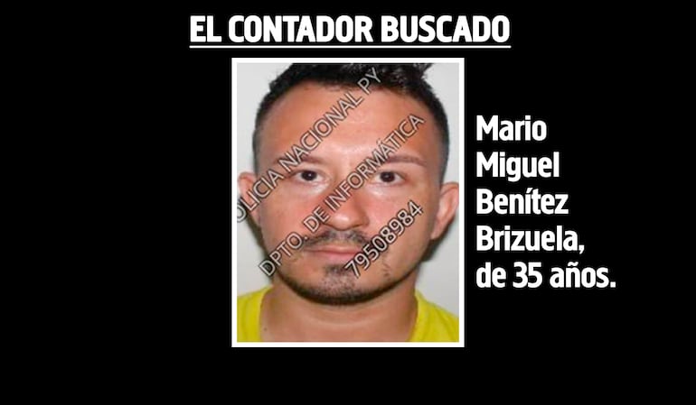 Mario Miguel Benítez Brizuela, contador buscado.